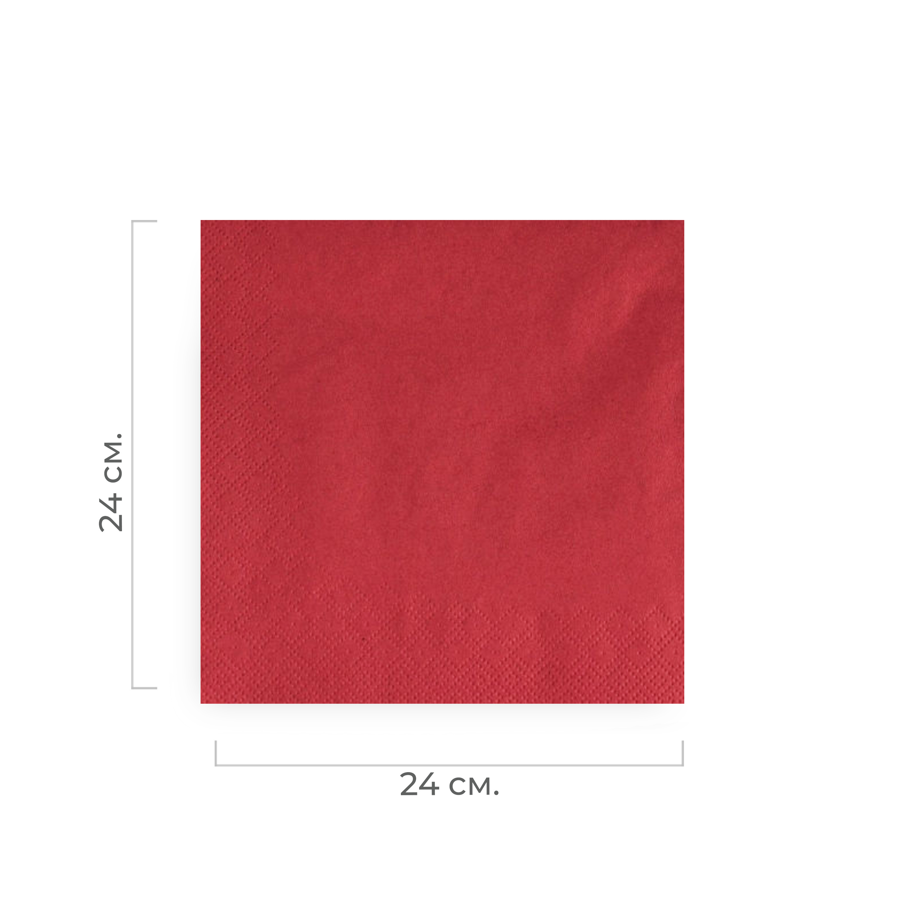 Салфетки бумажные 2-слойные 24×24см 250шт красные "BigPack" (18)