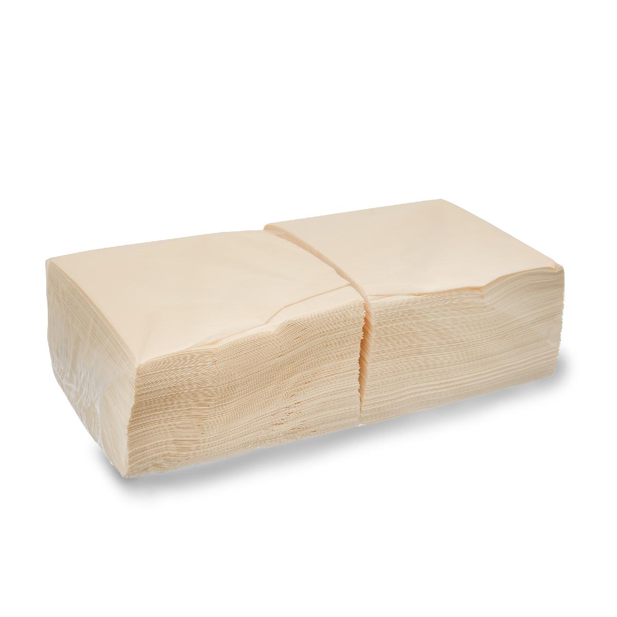 Салфетки бумажные 2-слойные 33×33см 200шт шампань 1/8 сложение (9)