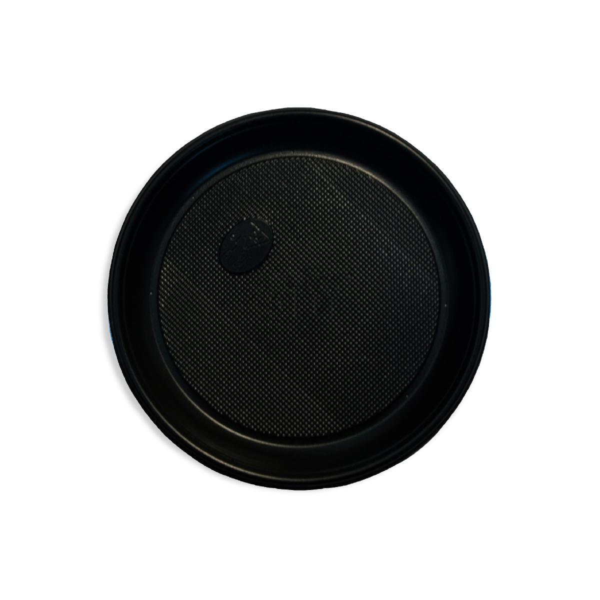 Тарелка пластиковая 165мм черная (О) (100/1800)