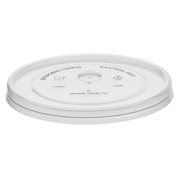 Крышка для стакана 90мм плоская диам. с центр отверстием/заглушка прозрачная PP 3007 (50/1000)