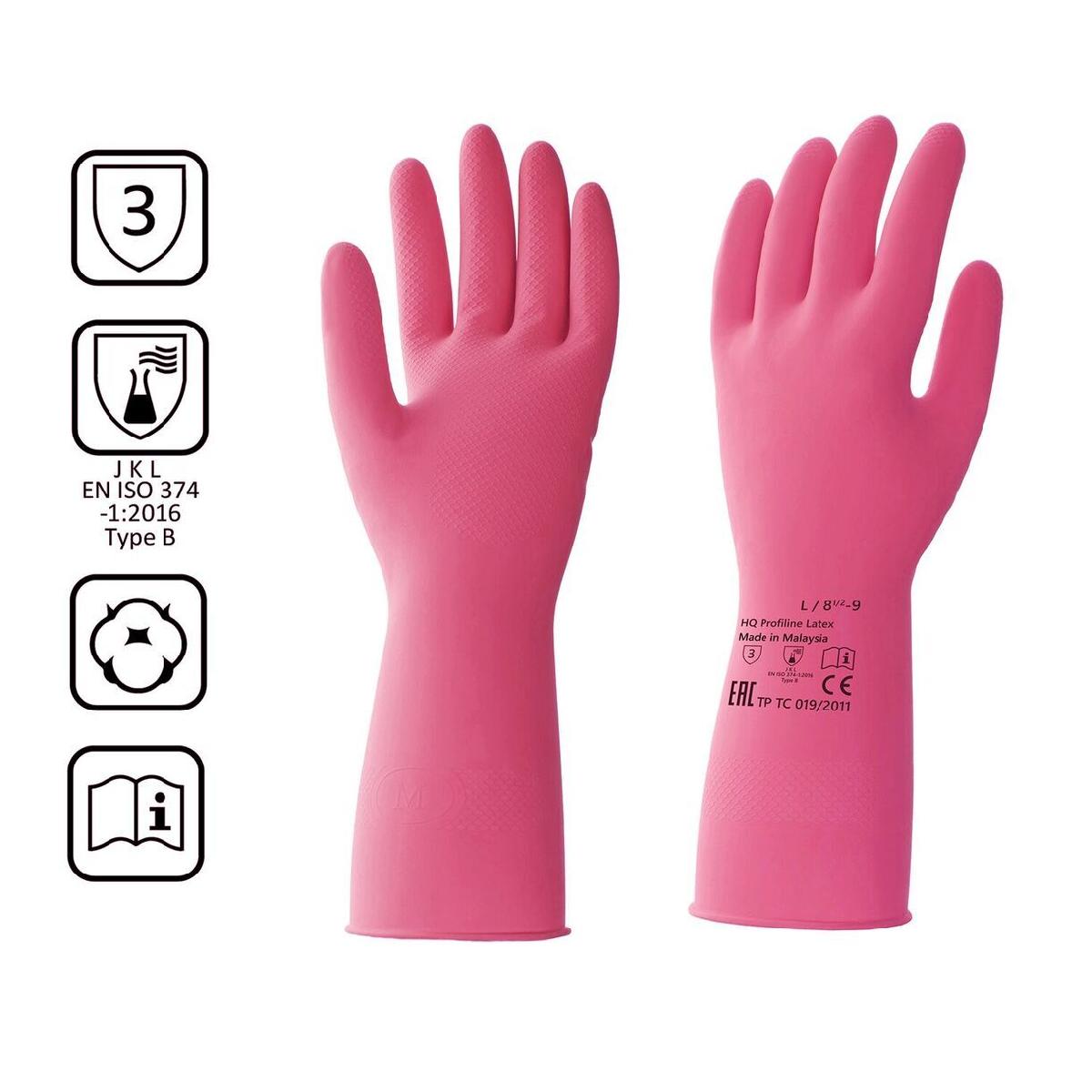 Перчатки латексные КРАСНЫЕ размер L HQ Profiline (50) 73585