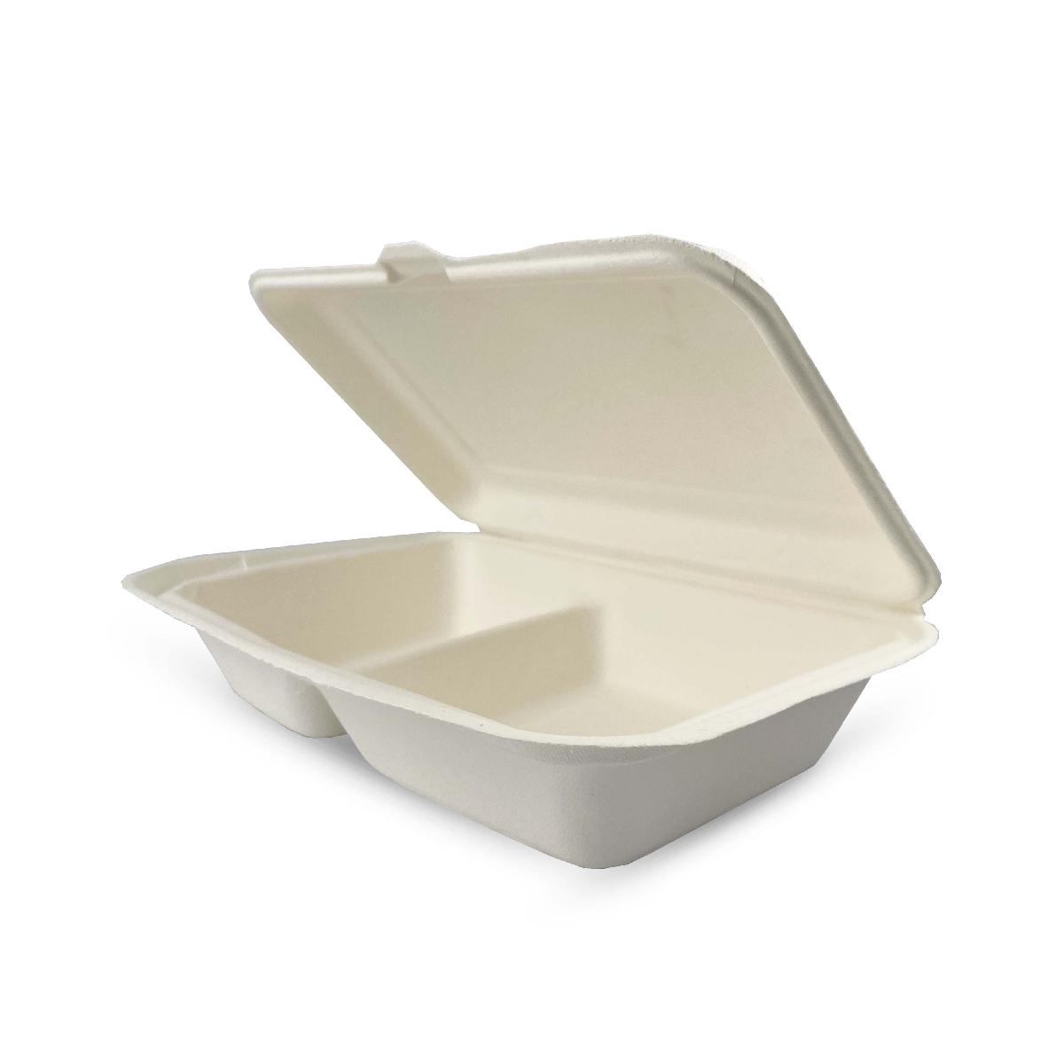 Ланч-бокс 2-х секц. из сахарного тростника 250*160*48/65мм B109 (50/200)