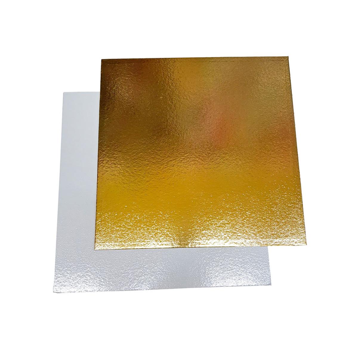 Подложка ламинированная золото/жемчуг квадратная 3,2мм 26*26см 20шт ForGenika