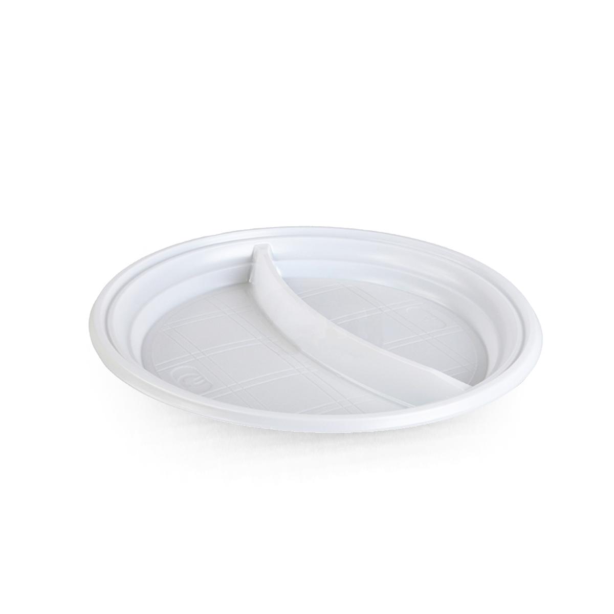 Тарелка пластиковая 205мм 2-секц. ПС СТ (100/1800)