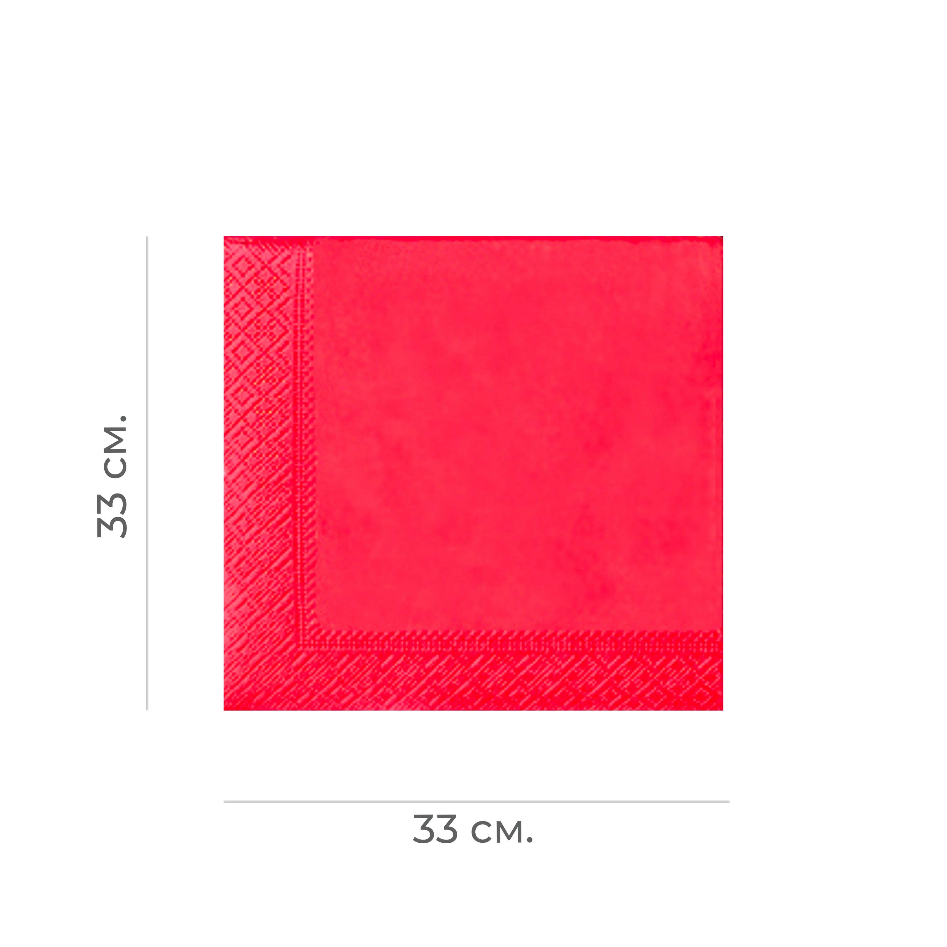 Салфетки бумажные 2-слойные 33×33см 125шт красные "Lime" 740700 (16)