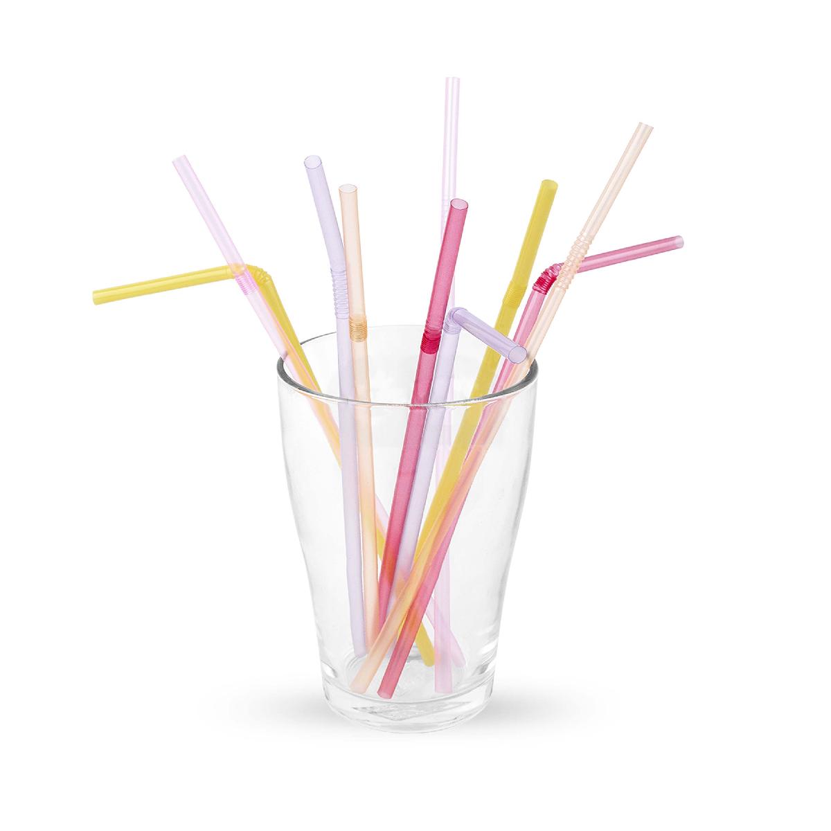 Трубочки с изгибом 210*5мм цветные 250шт (48)