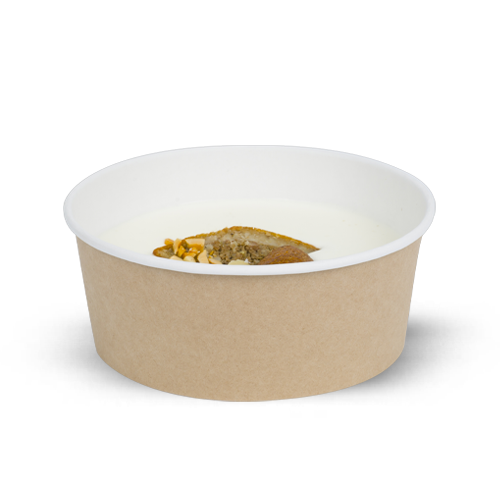 Контейнер картонный круглый Round Bowl 1000мл K крафт без крышки d128/150*h77 OSQ (45/270)