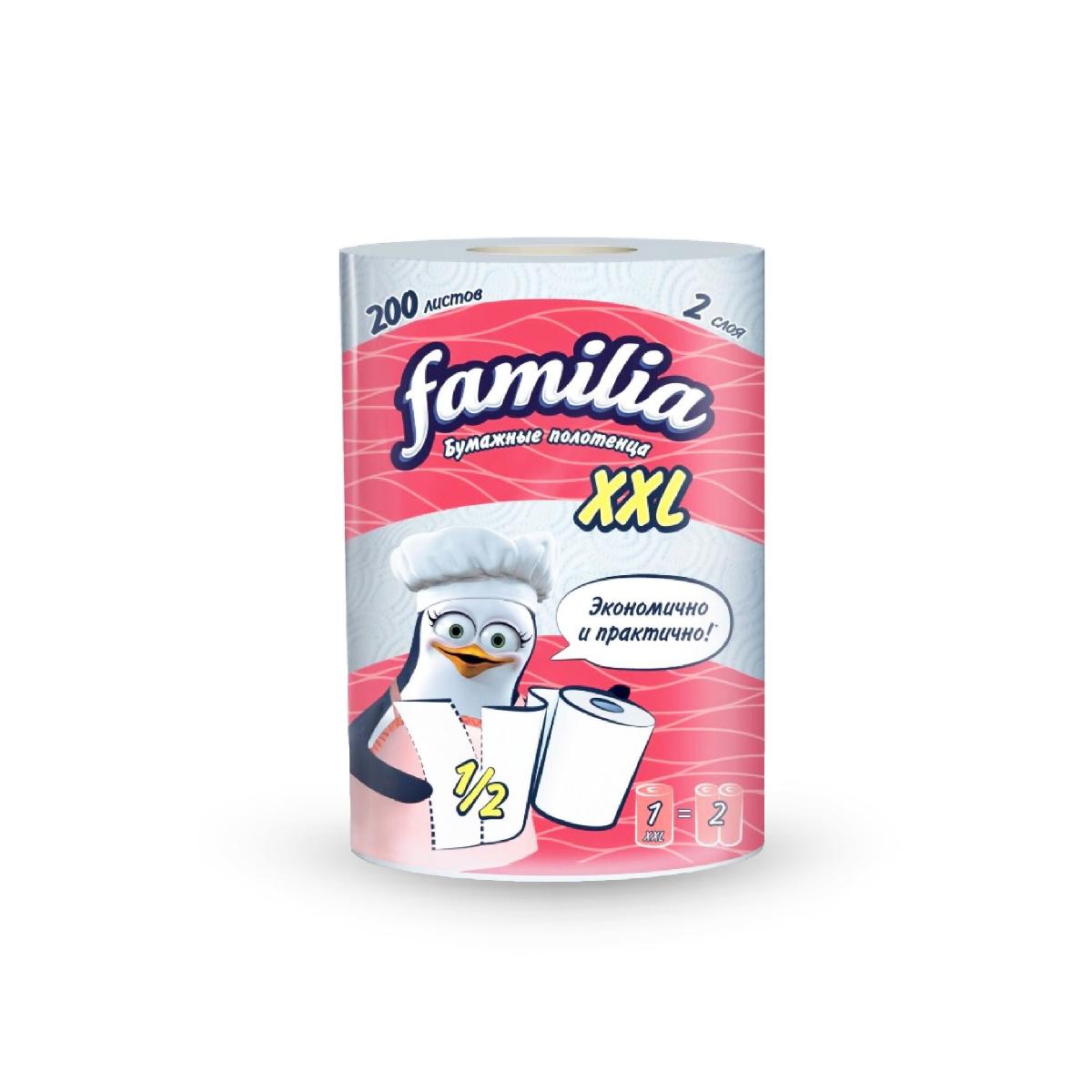 Бумажные полотенца 2-сл в рулоне 1шт Familia XXL (18)
