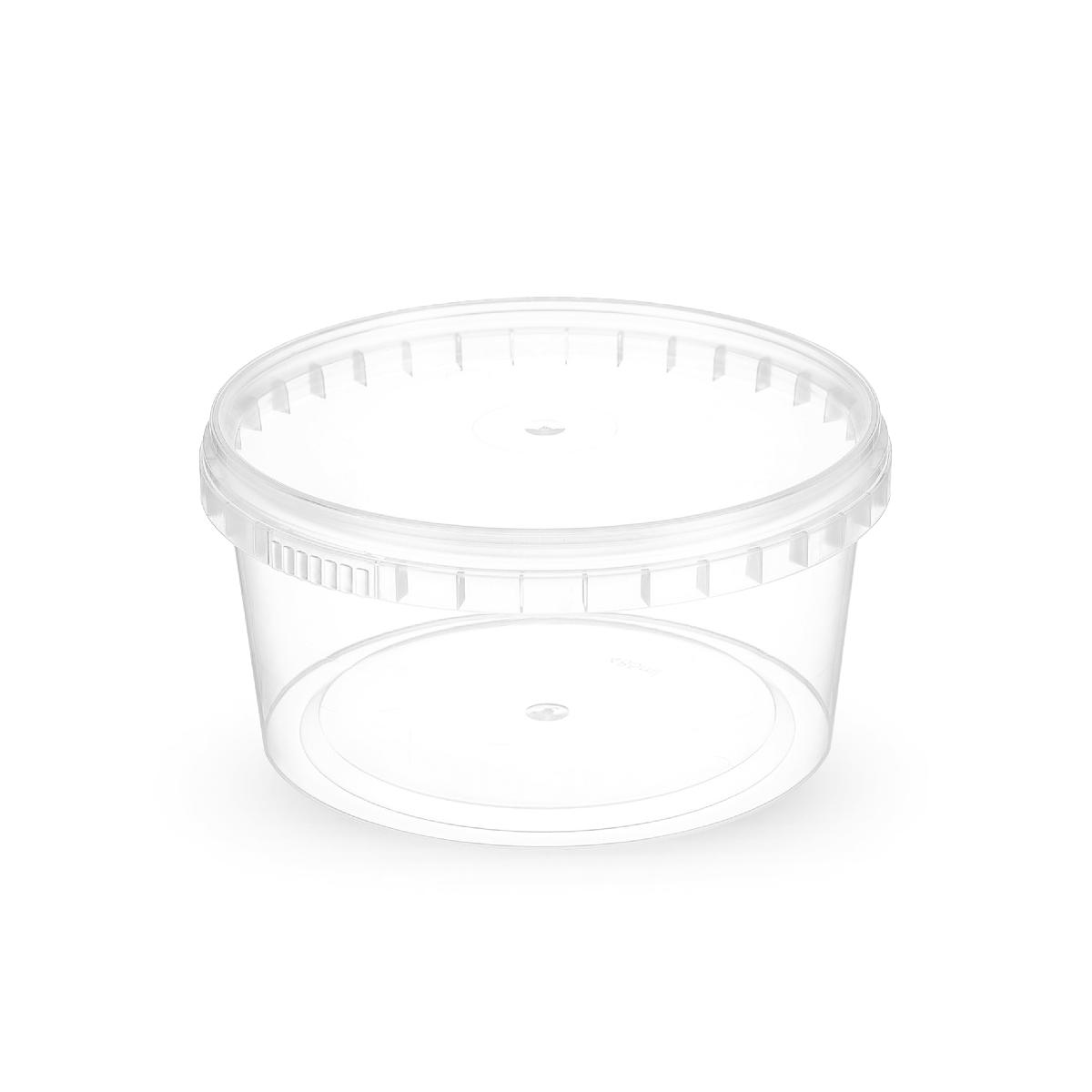 Контейнер круглый d122мм 485мл с крышкой и контролем вскрытия прозрачный PP Петрополимер КБ1524 (408