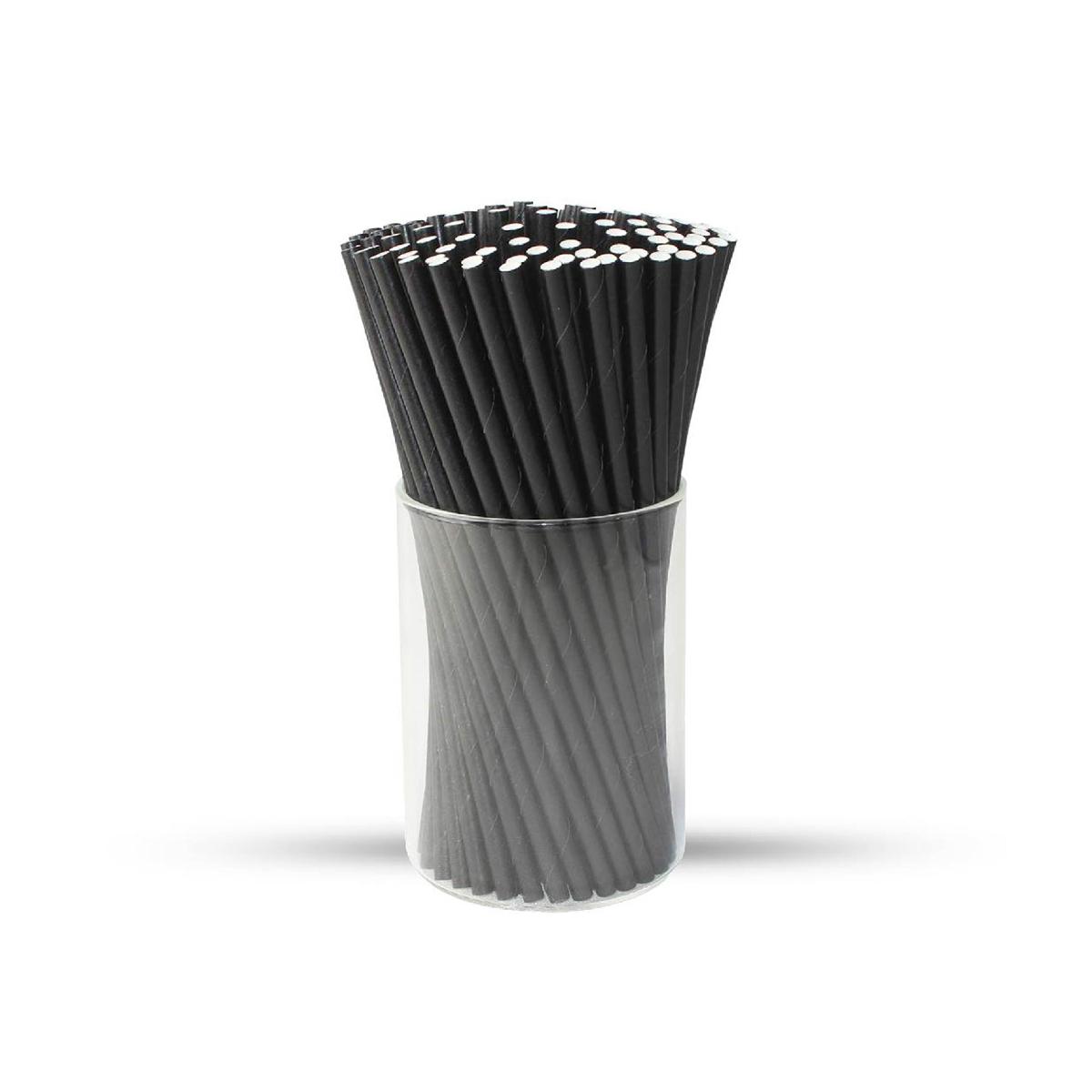 Трубочки бумажные 230*8мм "Black" черные 200шт(25)