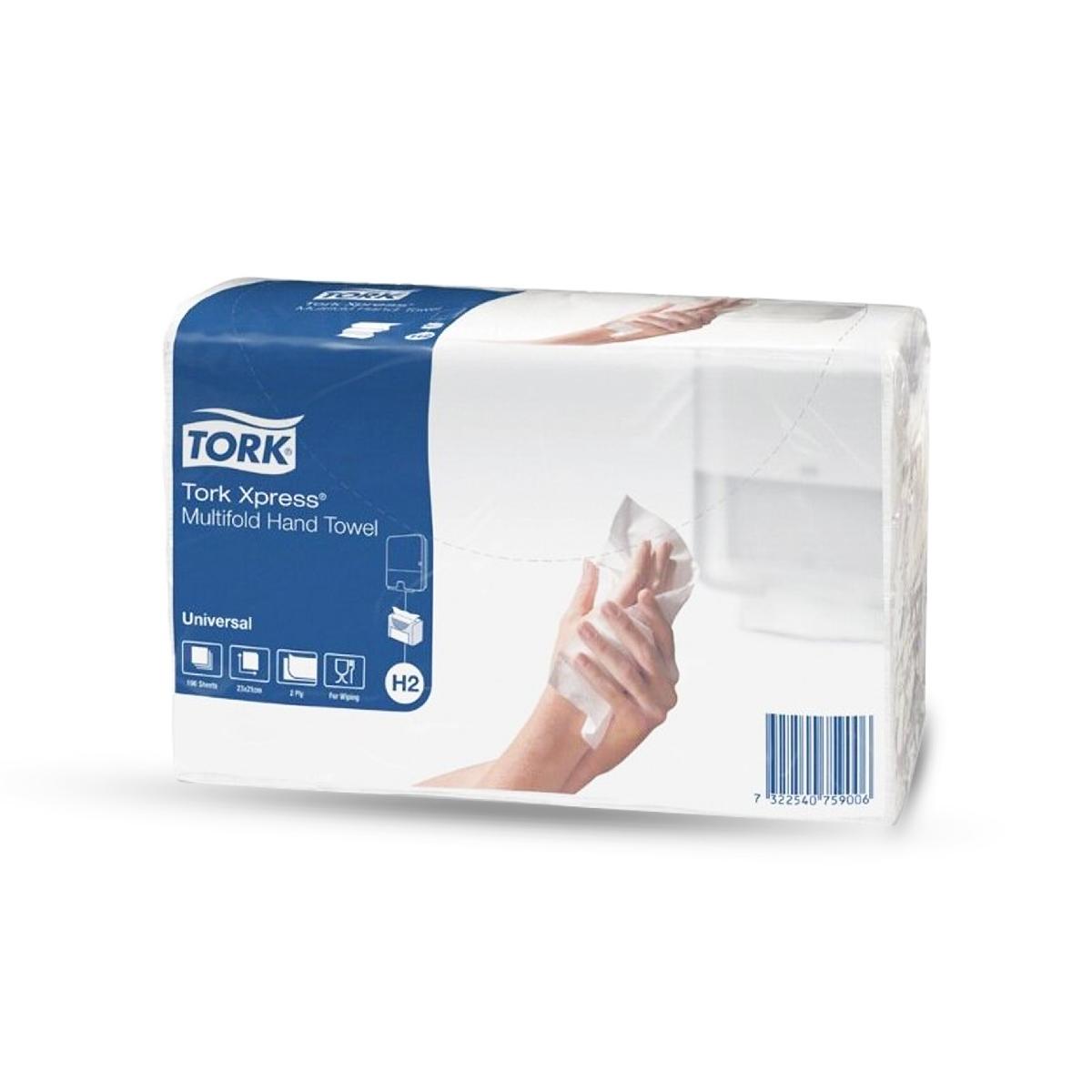 Бумажные полотенца 2-сл Z-сложение Tork Multifold universal H2 21,3×23,4см 190л 471103 (20)