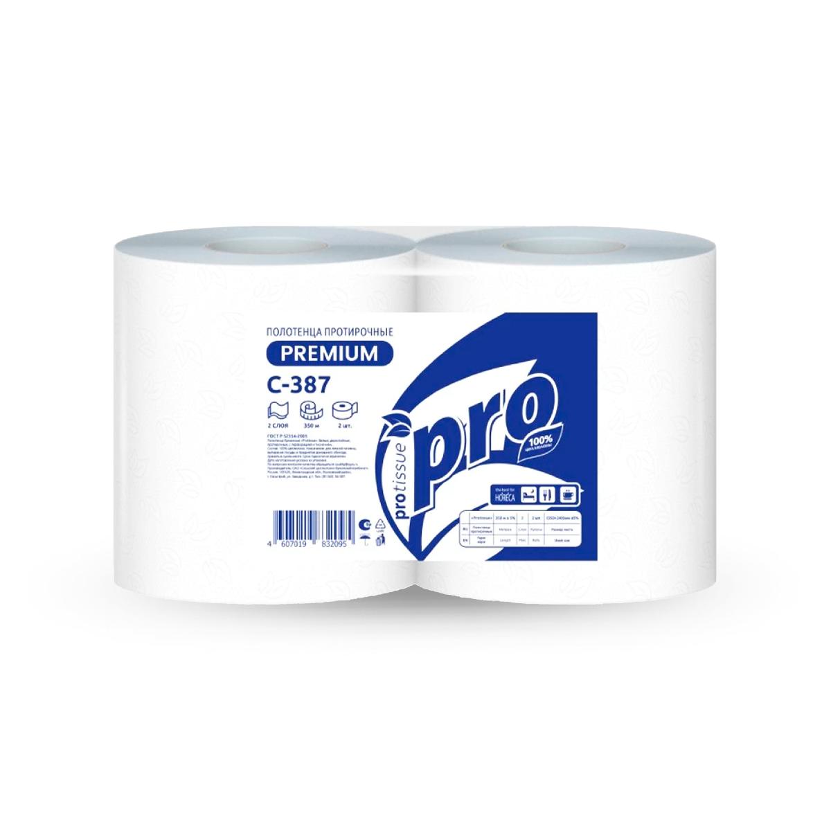 Протирочный материал 2-сл в рулоне 350м 2×20г/м² 35×24 1000л Protissue целлюлоза С387 (2)