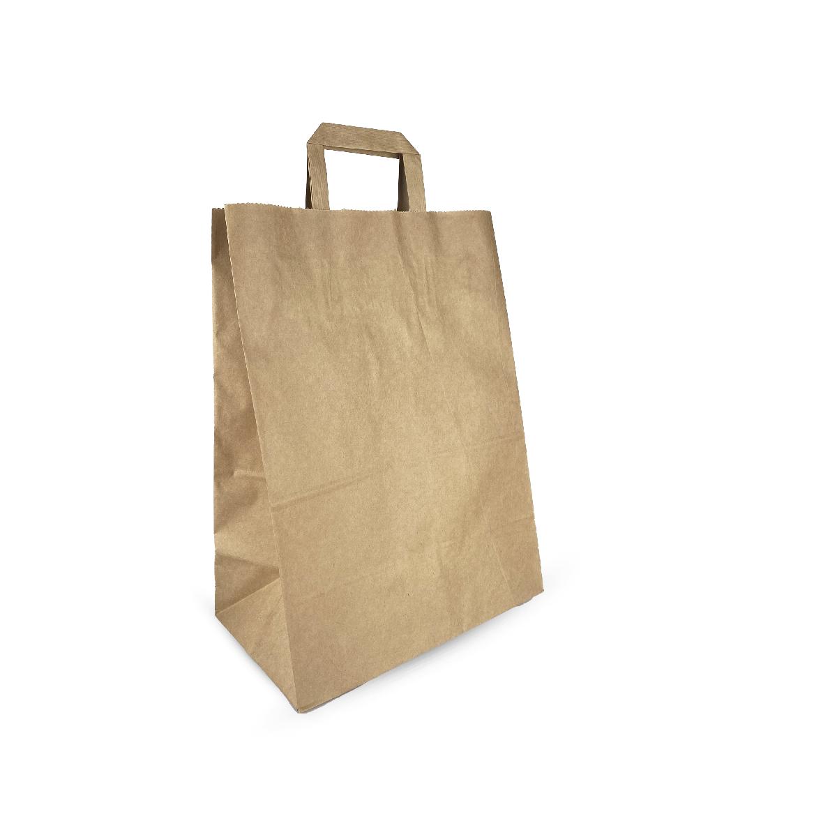 Крафт-пакет с плоскими ручками 260×150×350мм 70г/м² крафт (50/200)