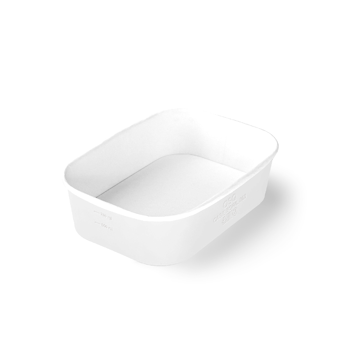 Контейнер картонный без крышки CASE BOWL 860мл белый 190*135*51мм OSQ (45/360)
