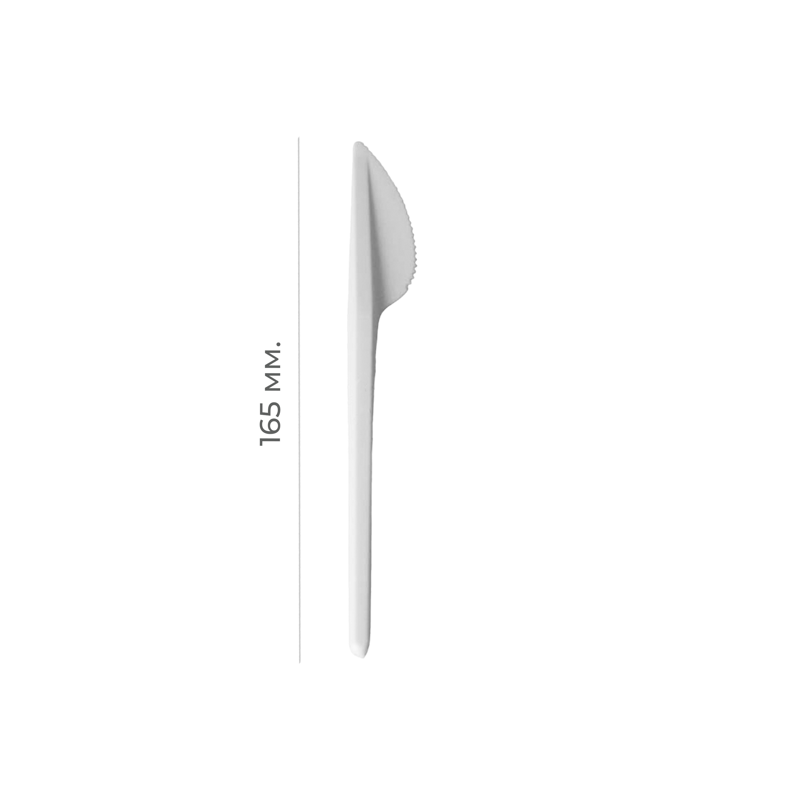 Нож пластиковый столовый  белый 165мм (О) (100/4500)