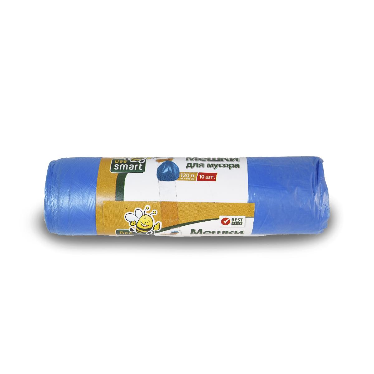 Мешки для мусора 120л 10шт ПНД, 12 мкр Bee Smart Paclan (синий) Paclan (40)