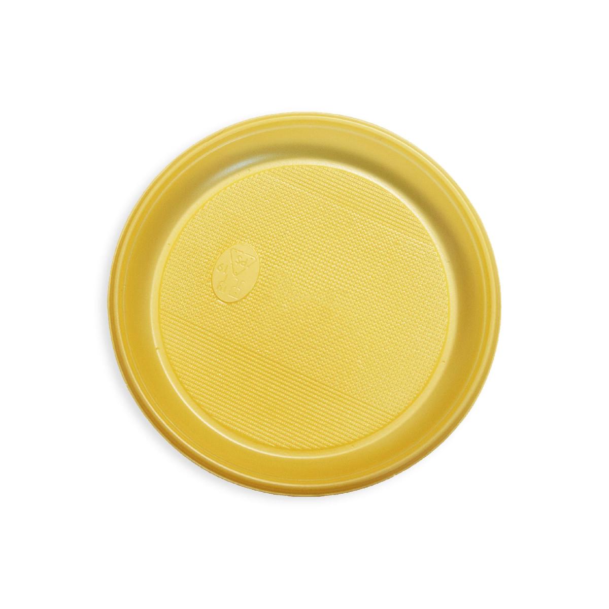 Тарелка пластиковая 165мм желтая (О) (100/2400)
