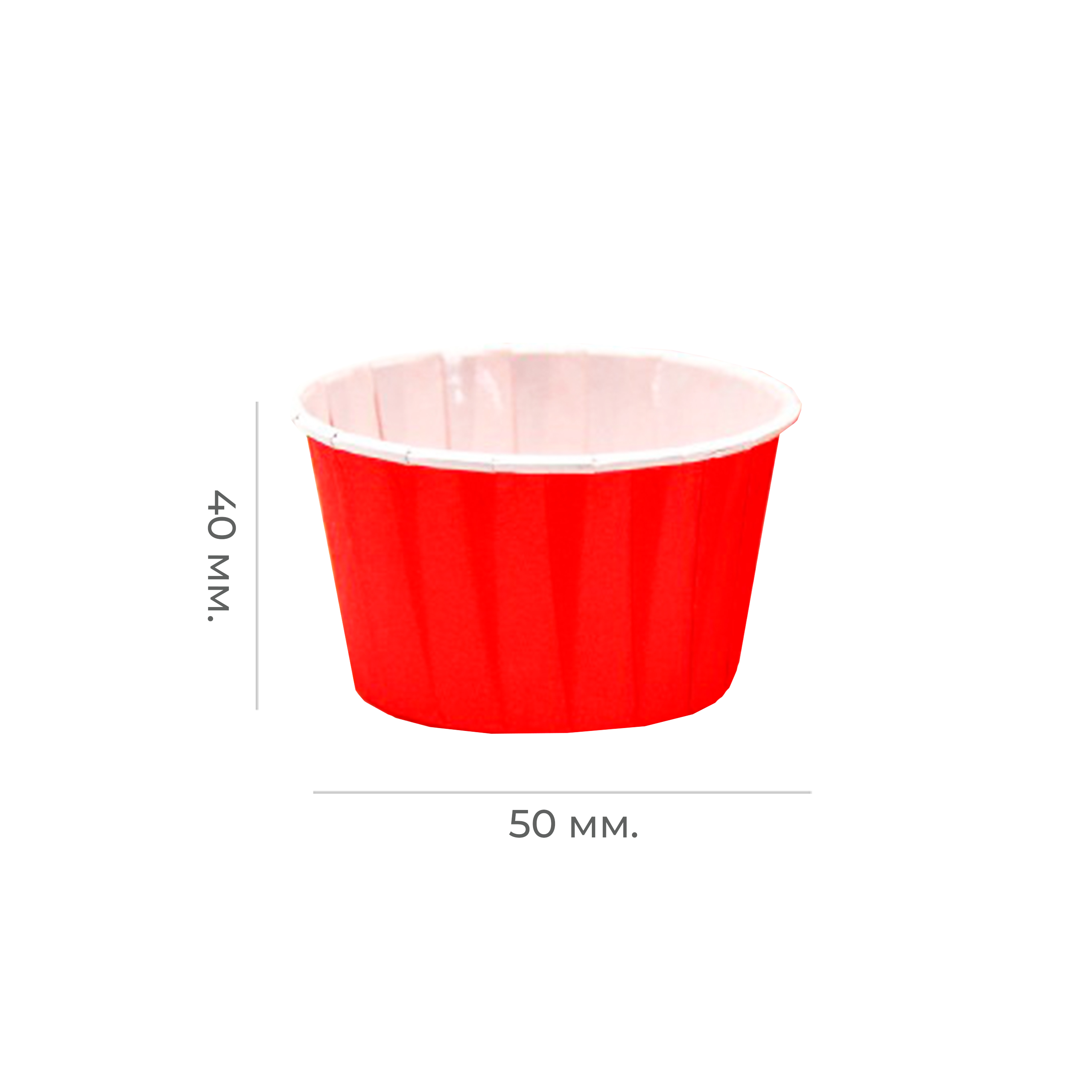 Форма бумажная "Маффин" 50*40 красно-белая (100/2000)