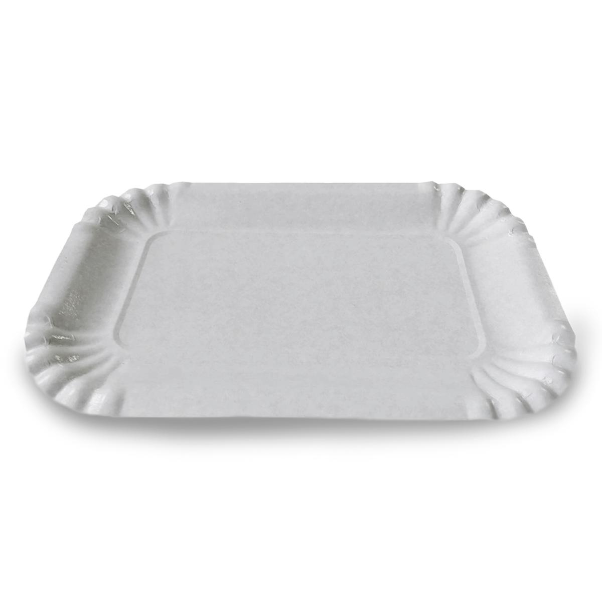 Тарелка прямоугольная 13х20 см Белая с ламинацией (50/1500)
