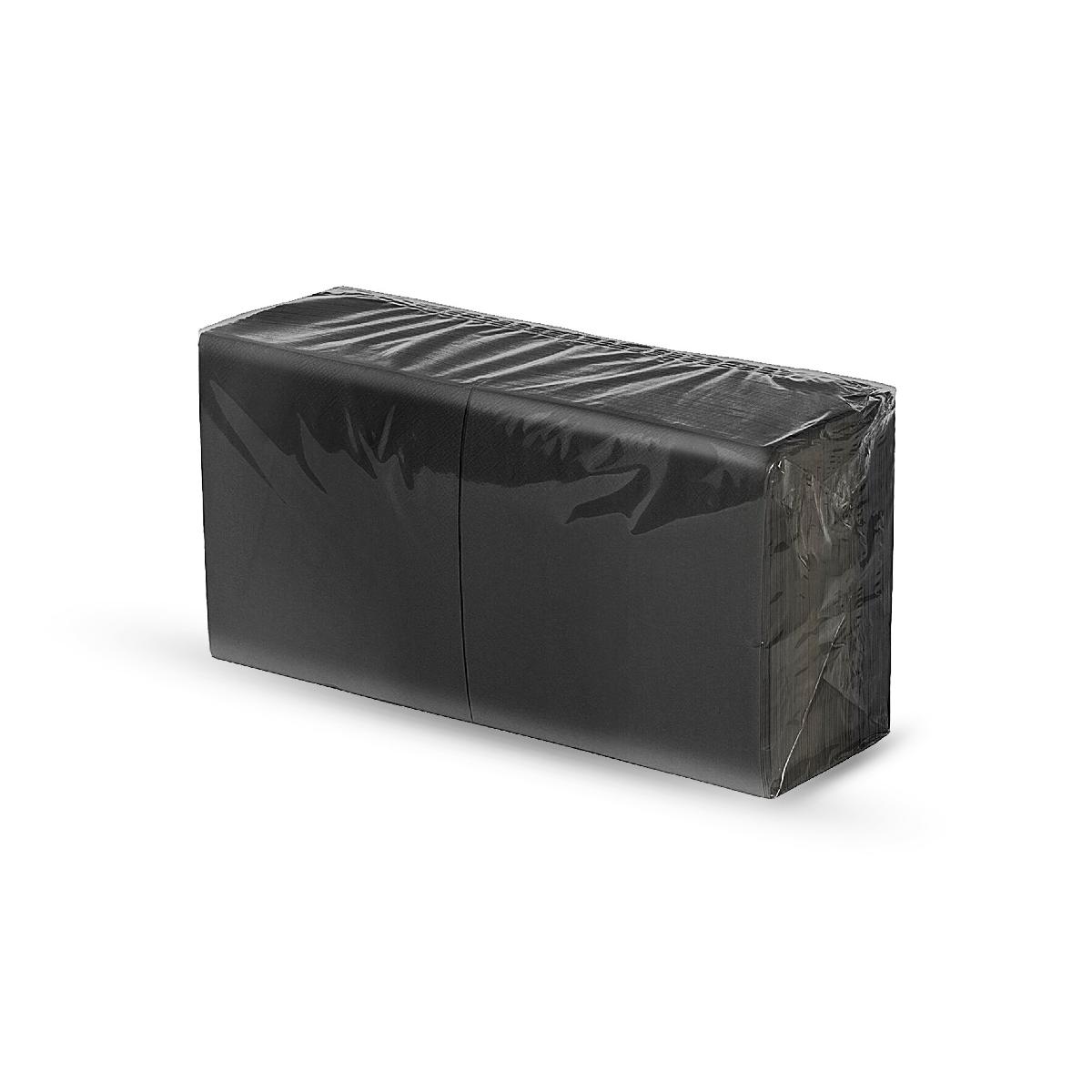 Салфетки бумажные 2-слойные 33×33см 200шт черные (9)