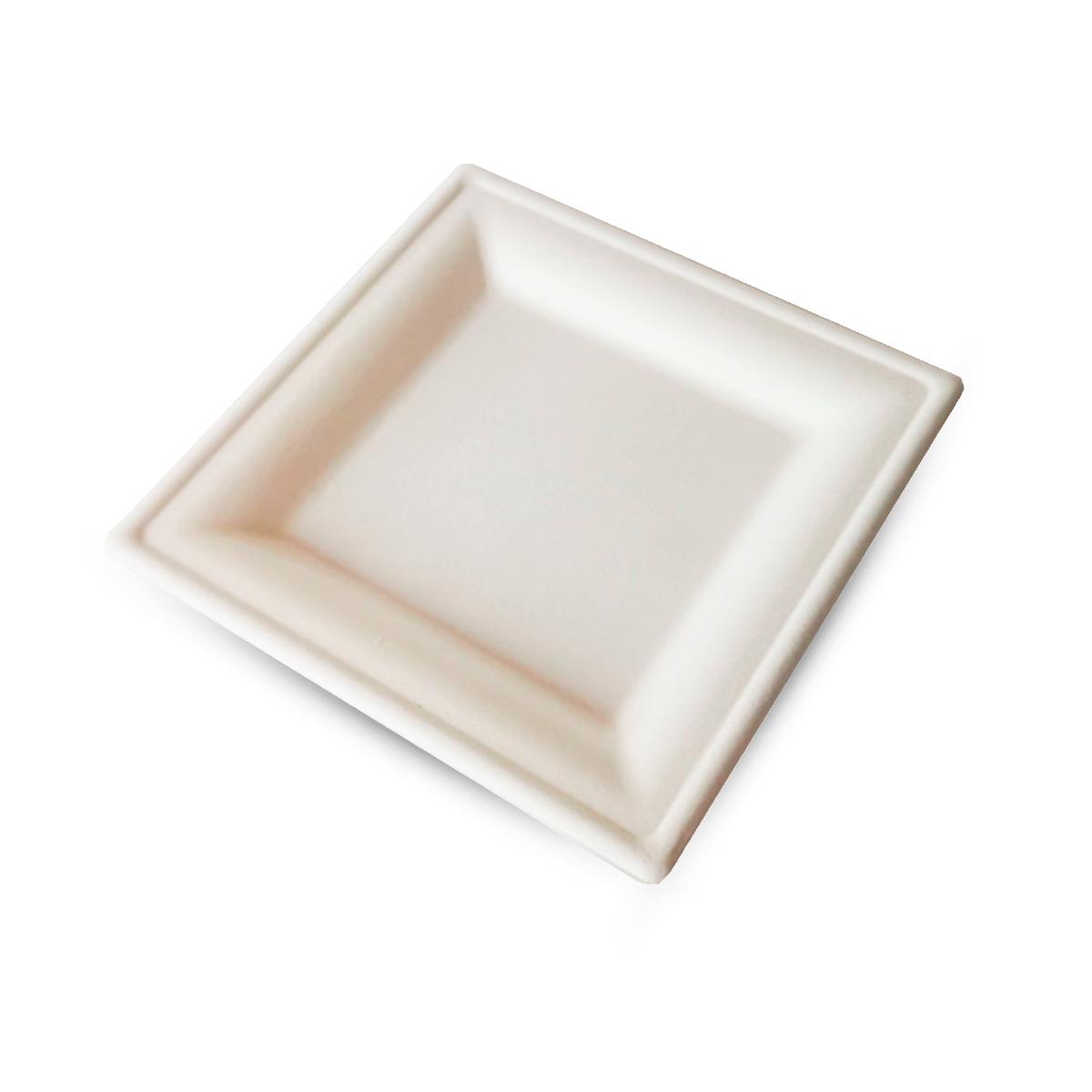 Тарелка из сахарного тростника квадратная 203*203мм P303 (50/500)