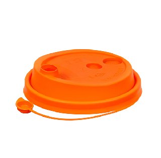 Крышка пластиковая d=80 с закрыв носиком матовая оранжевая PP (50/1000)