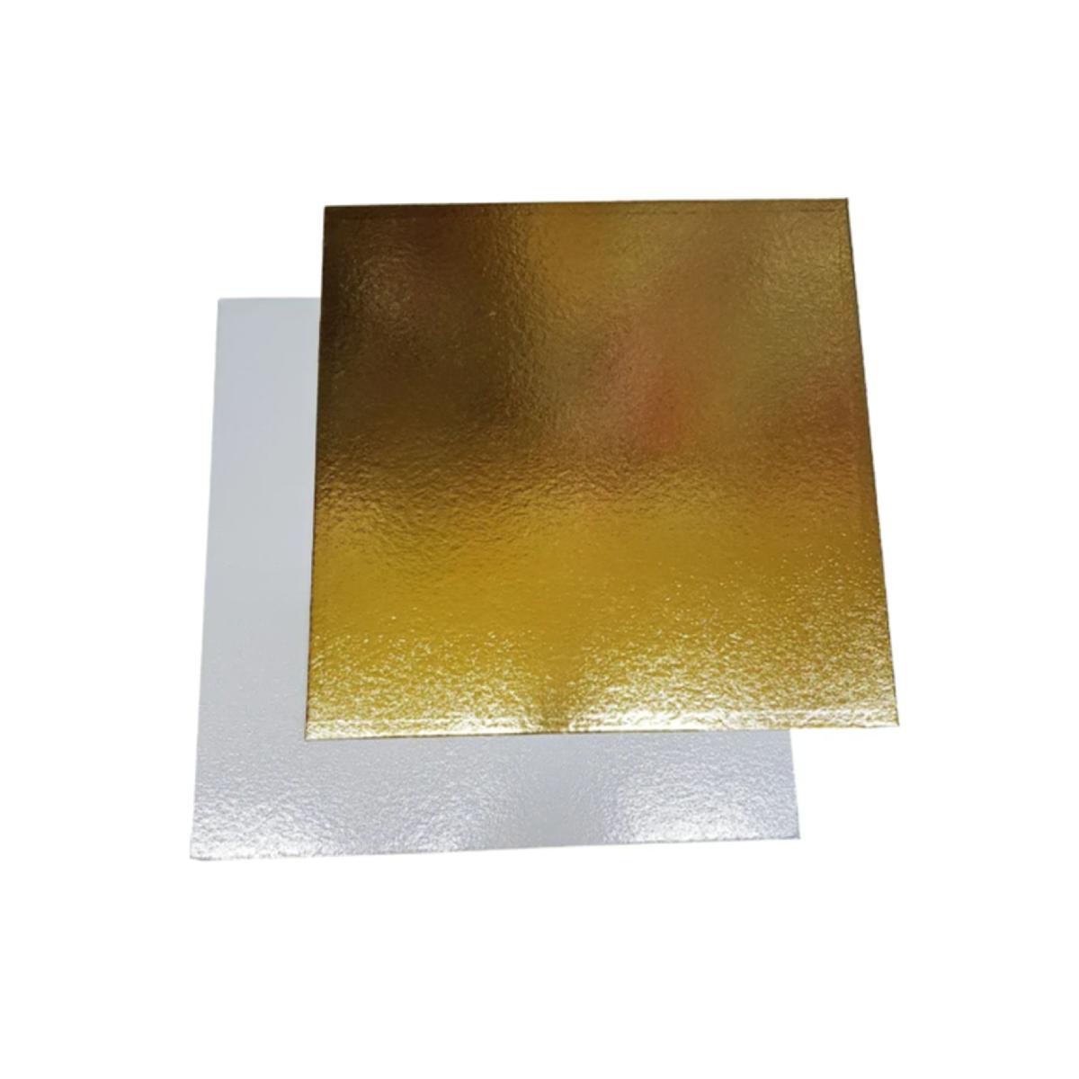 Подложка ламинированная золото/жемчуг квадратная 3,2(+0,3)мм 26*26см 10шт