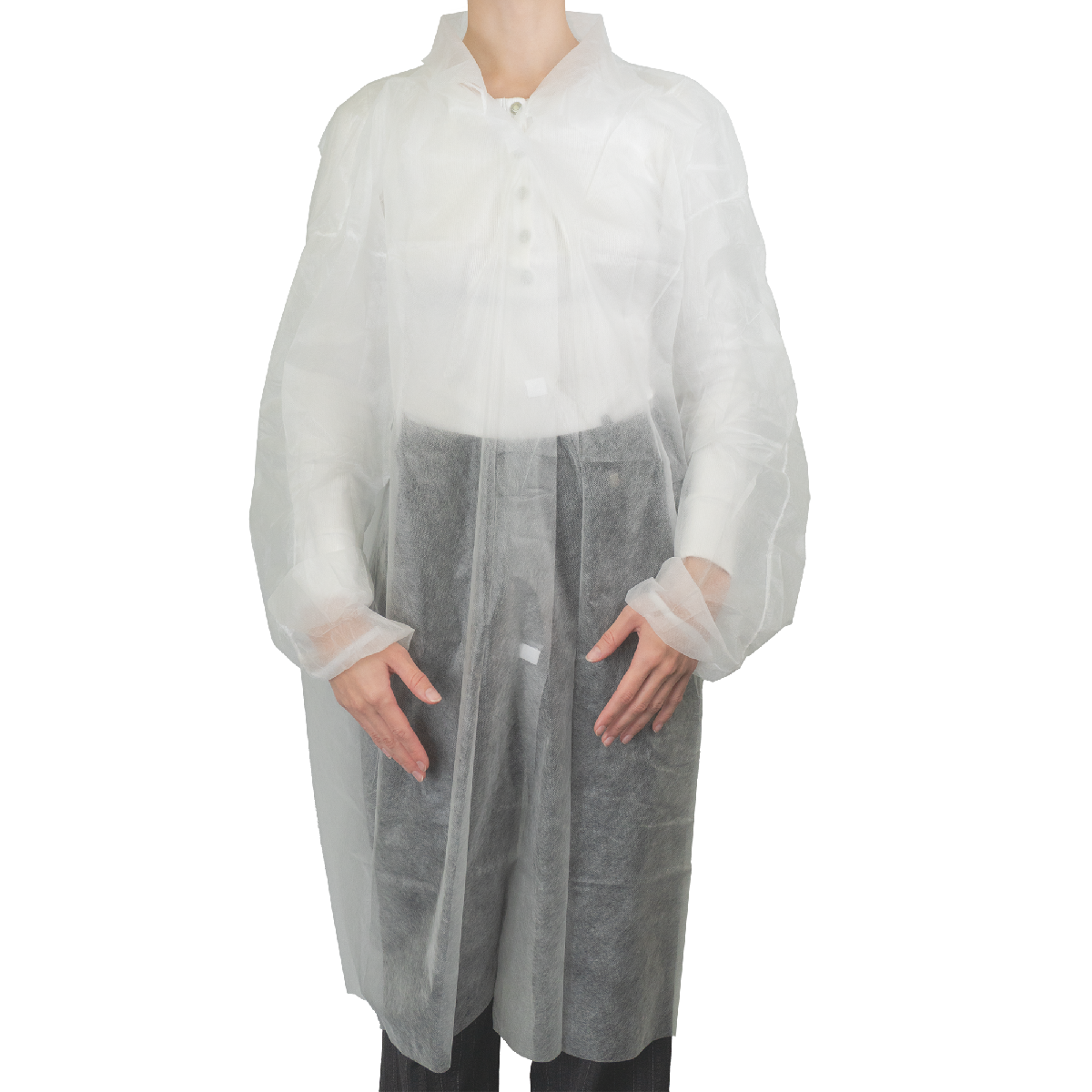 Халат одноразовый на липучке "Спанбонд" белый XXL (50-54) 10шт