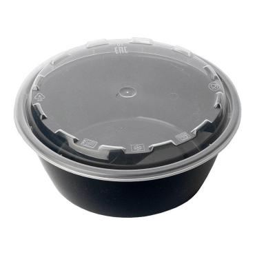Контейнер круглый d152мм 530мл с крышкой черный PP 1264 (150)
