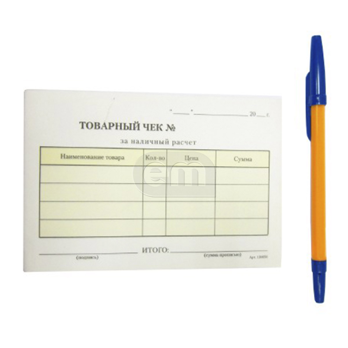 Бланк товарного чека самокопирующийся 100 листов арт10684