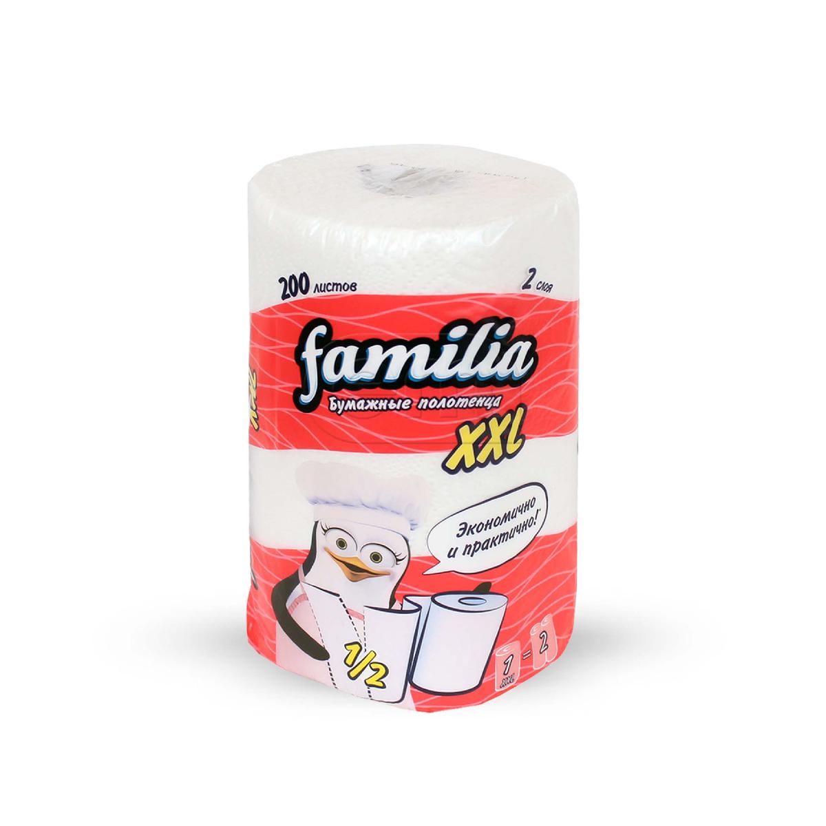 Бумажные полотенца 2-сл в рулоне 1шт Familia XXL (18)