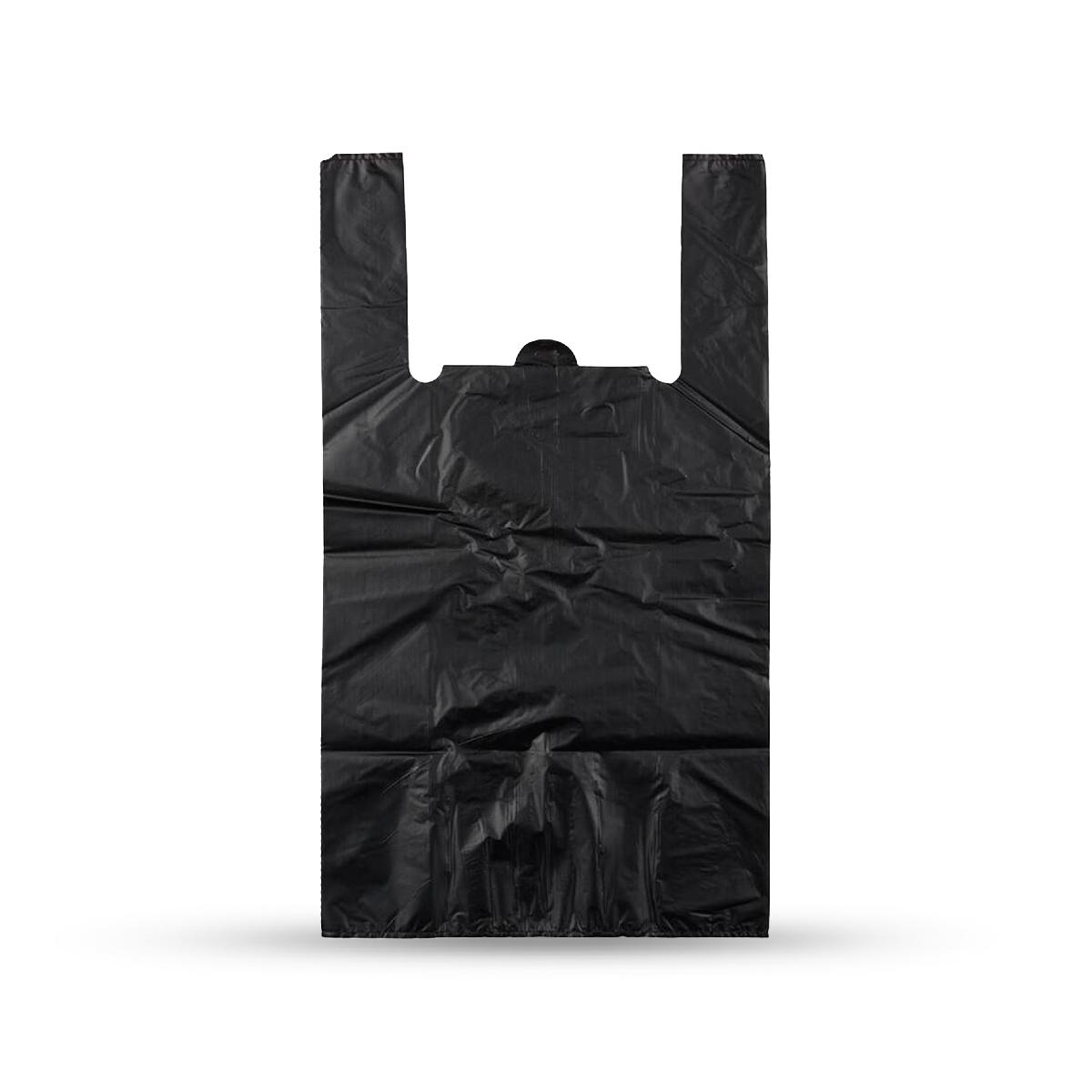 Пакет-майка без печати черная 28+12*50см 13мк (100/2000)