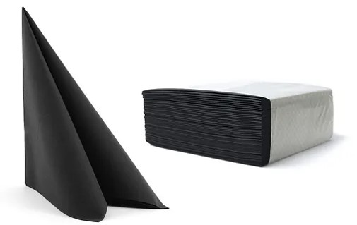 Салфетки премиум 40*40см Airlaid (Duni) черный 50шт 56634 (16)