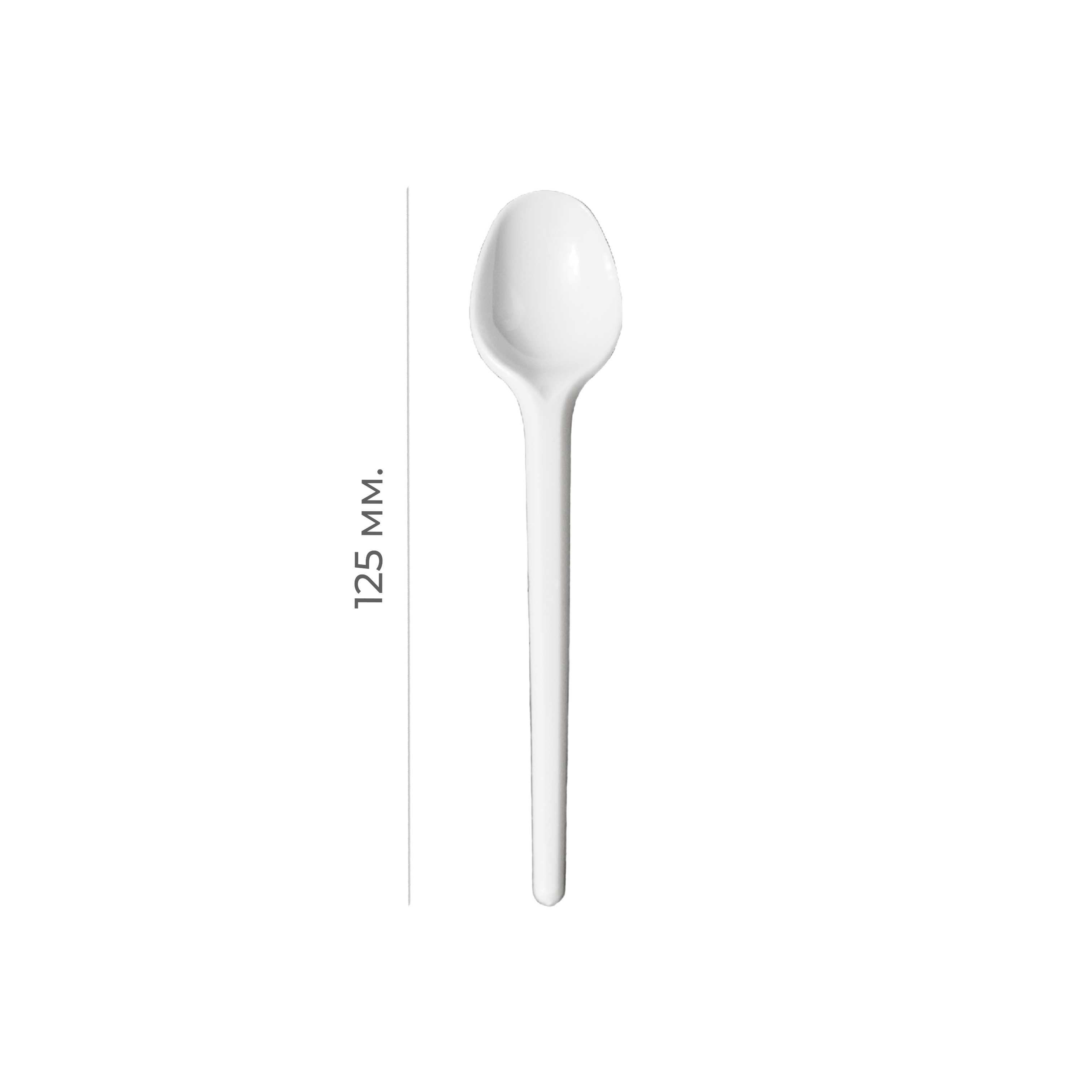 Ложка пластиковая чайная белая 125мм (О) (100/4500)