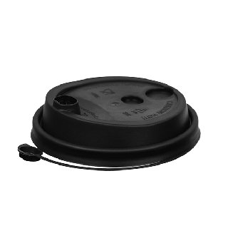 Крышка пластиковая d=80 с закрыв носиком матовая черная PP (50/1000)