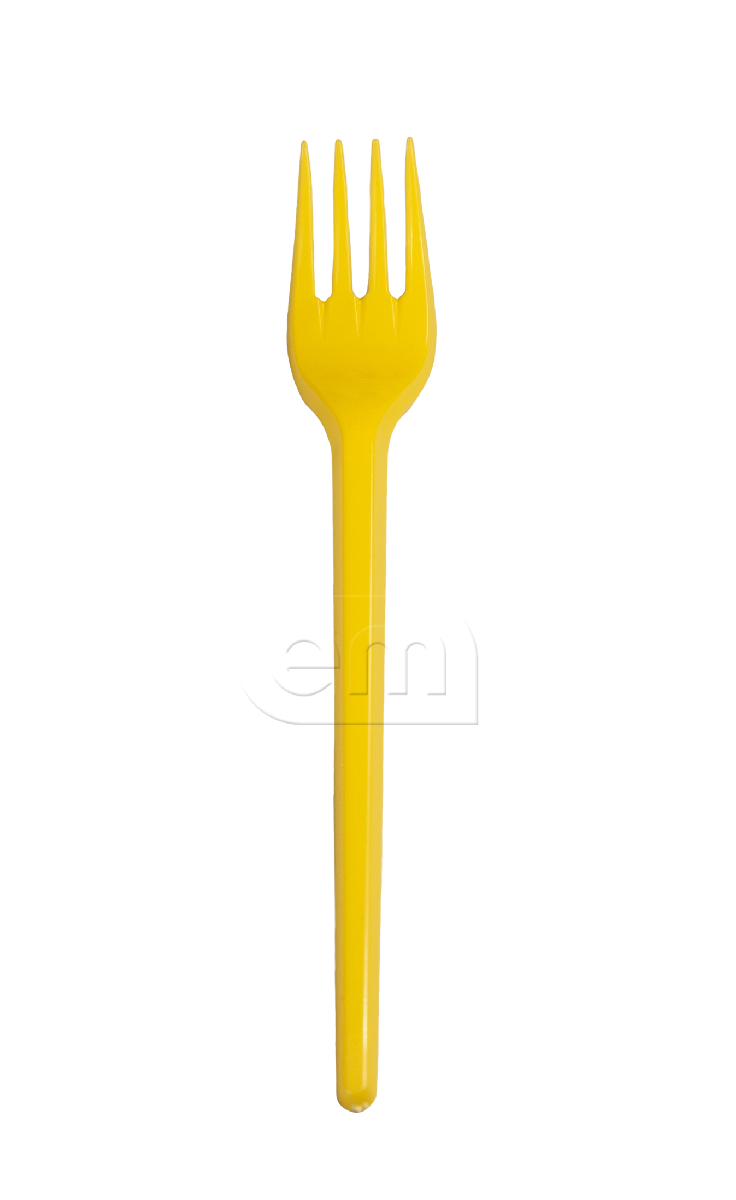 Вилка пластиковая столовая желтая 165мм (О) (100/2200)