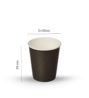 Стакан картонный 250мл черный d=80 (50/1400)