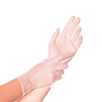 Перчатки виниловые одноразовые прозрачные 100шт размер XL Континентпак (10)