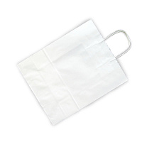 Пакет бумажный с плоскими ручками 260×150×350мм белый 80г/м² (50/200)