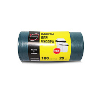 Мешки для мусора в рулоне ПВД 90*110см 180л 25шт синий премиум (10)