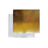 Подложка ламинированная золотая квадратная 24*24см 0,8мм 100шт ForGenika