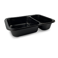 Контейнер под запайку 2-секц. 70/30 ЧЕРНЫЙ 187*137*46 (280)