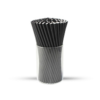 Трубочки бумажные 200*6мм "Black" черные 200шт(25)