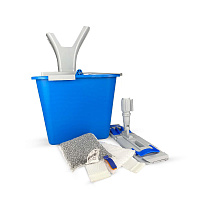 Комплект для уборки: ведро 20л+отжим Росмоп Кваттро Лайт+держатель с насадкой без ручки PRO-20