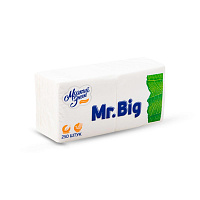 Салфетки бумажные 1-слойные 24×24см 250шт белые "Мягкий знак Mr. Big/Eco" (18)