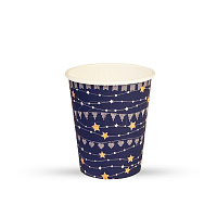 Стакан картонный 250мл "Праздничный синий" d=80 (50/1000)