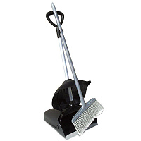 Набор для уборки: щетка с рукояткой + совок закрывающийся на колесиках 94*32*12см