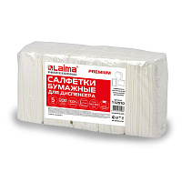 Салфетки для диспенсера косметические 2-слойные LAIMA PREMIUM, КОМПЛЕКТ 5 пачек*200 шт N4 112510