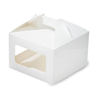 Коробка картонная 2 окна для кулича JUMPL II Window White 180*180*220мм ForGenika (25/100)