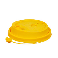 Крышка пластиковая d=80 с закрыв носиком матовая желтая PP (50/1000)